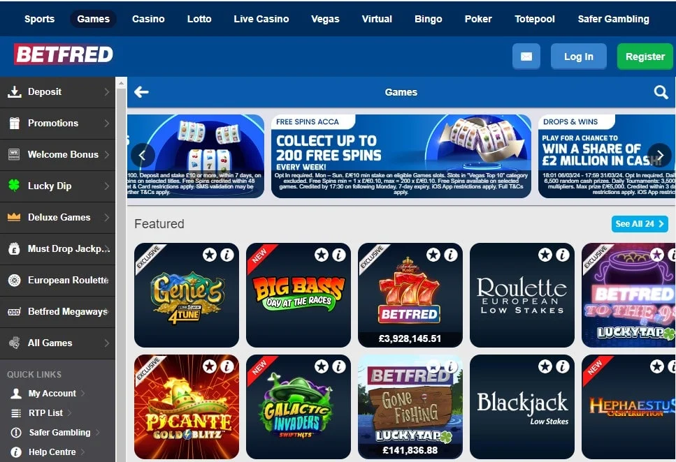 Betfred Casino Login